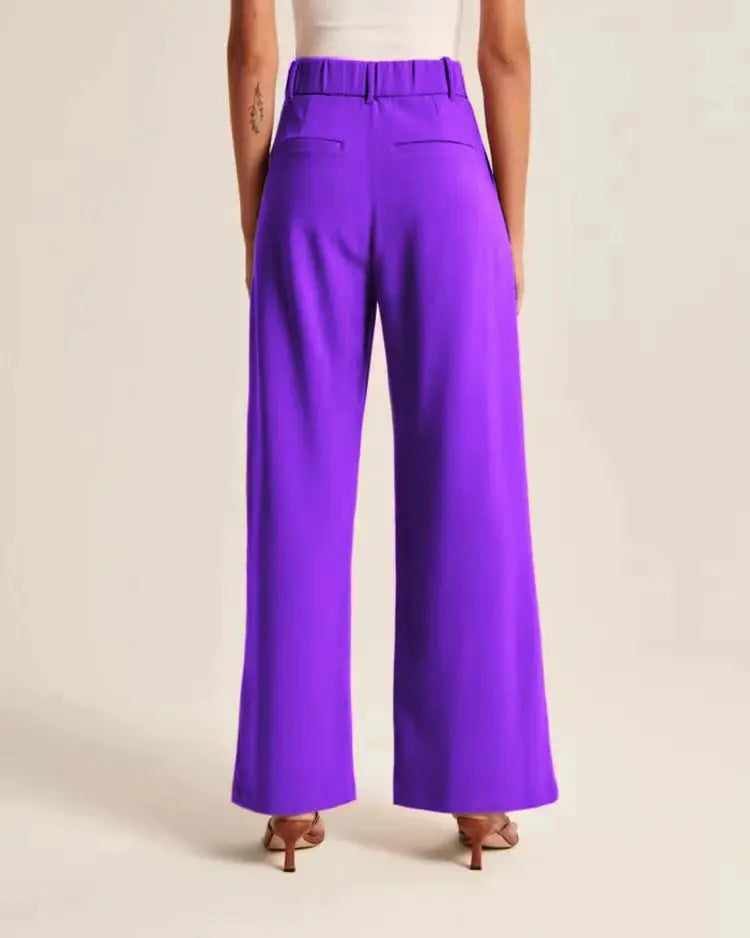 Lightweight Tailored Wide-Leg Pants