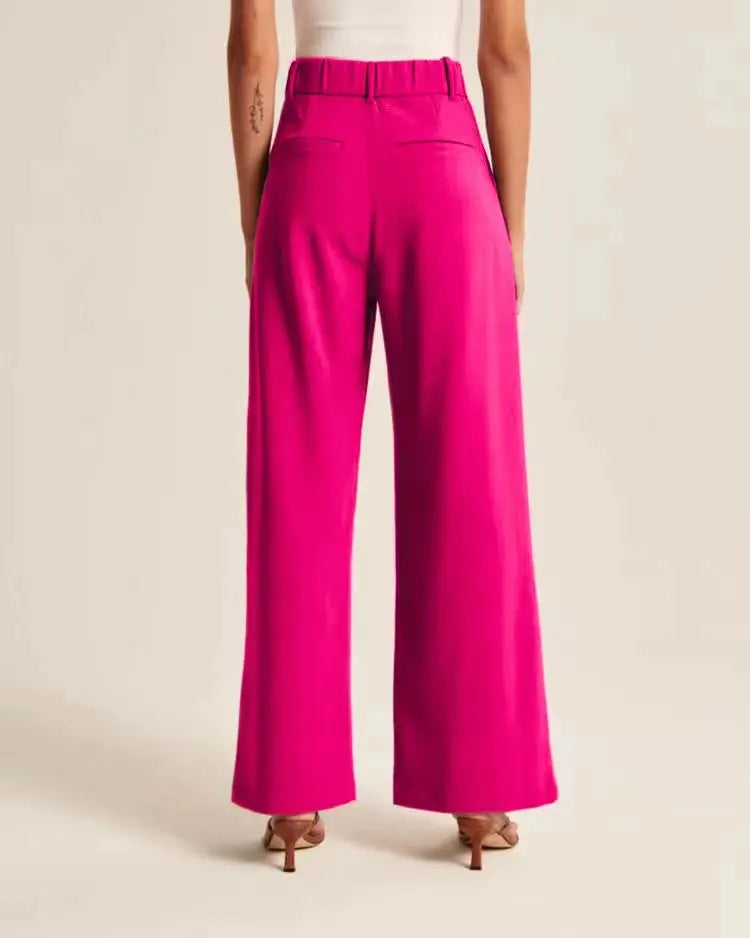 Lightweight Tailored Wide-Leg Pants