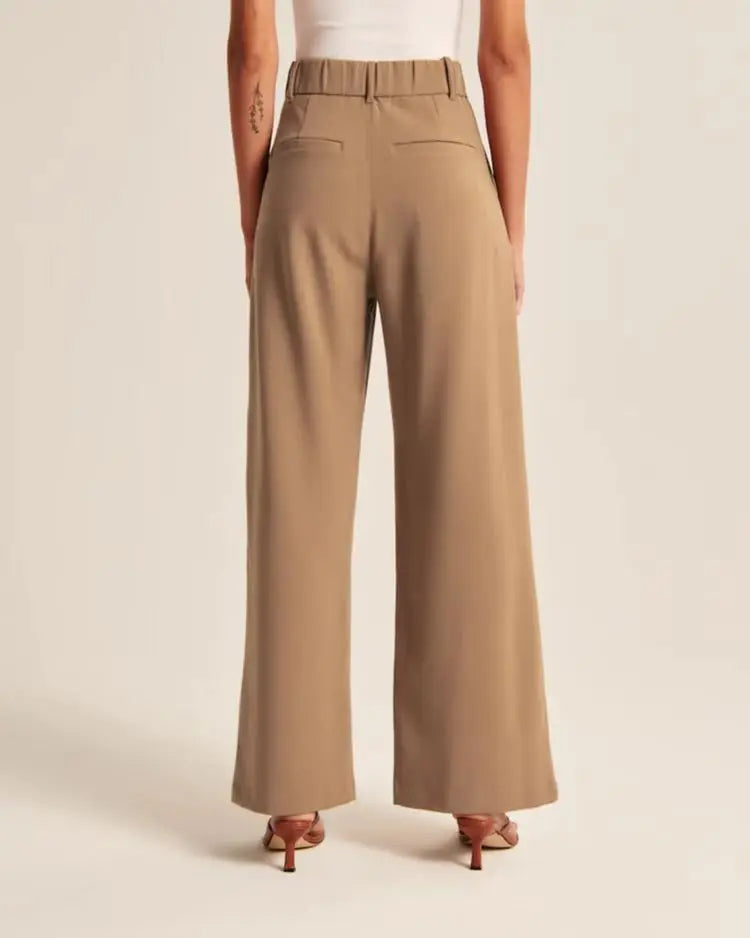 Lightweight Tailored Wide-Leg Pants