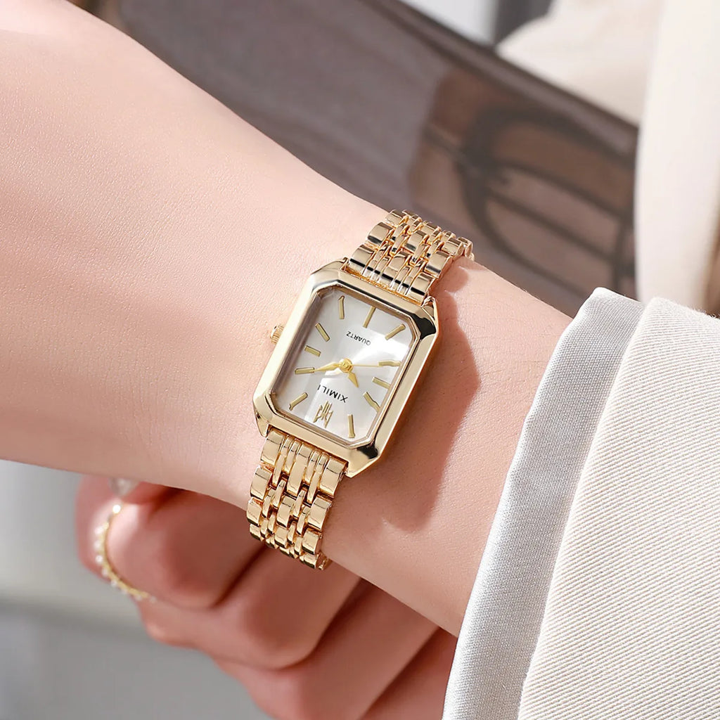 BRUGES – Gold Stainless Steel Rectangle Watch – 61