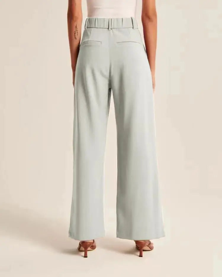 Lightweight Tailored Wide-Leg Pants