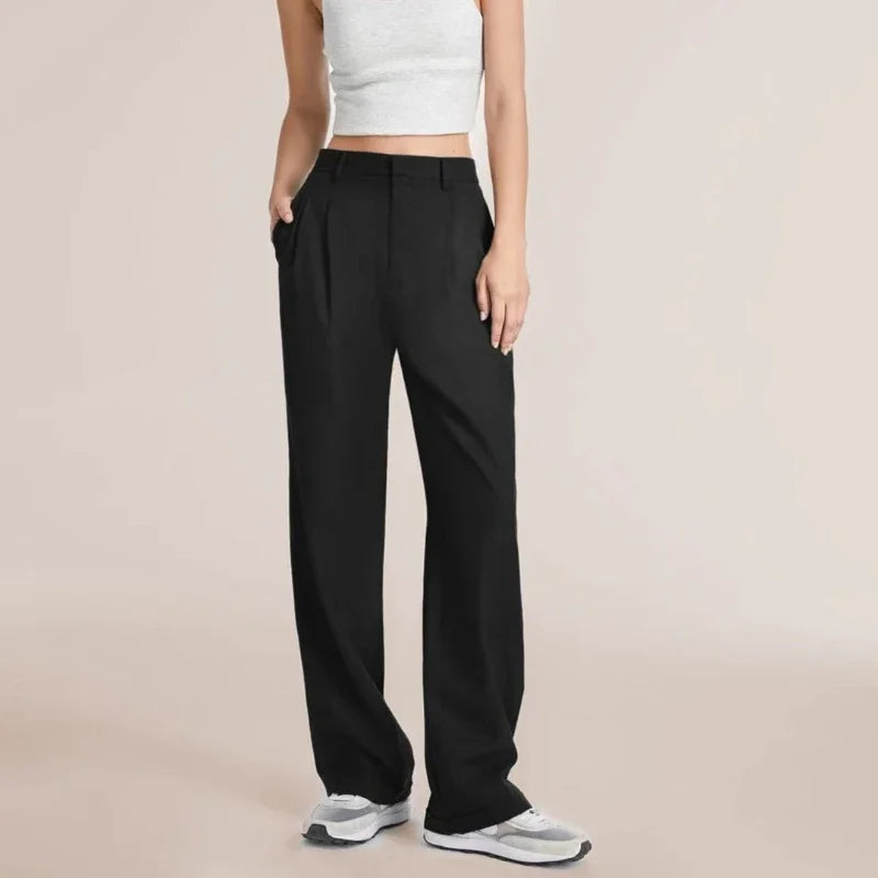 Lightweight Tailored Wide-Leg Pants