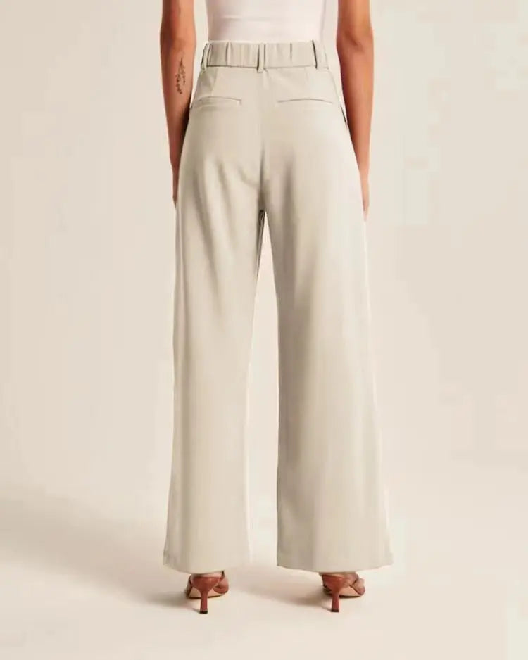 Lightweight Tailored Wide-Leg Pants