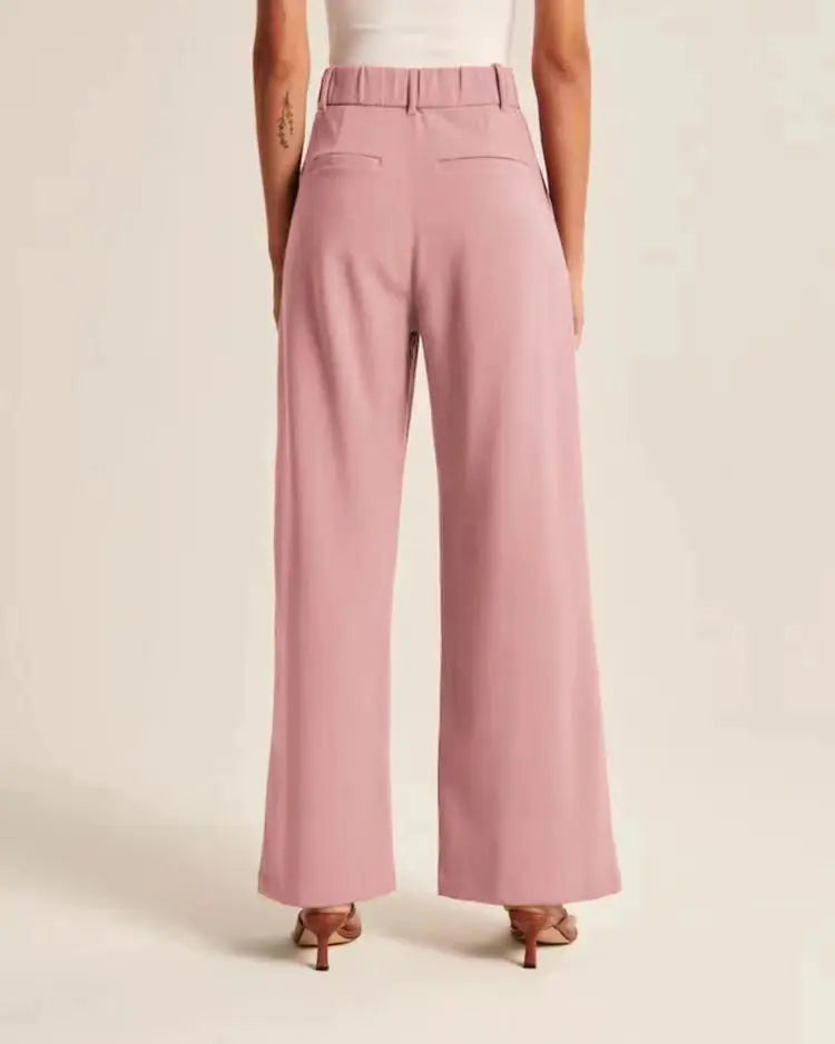Lightweight Tailored Wide-Leg Pants