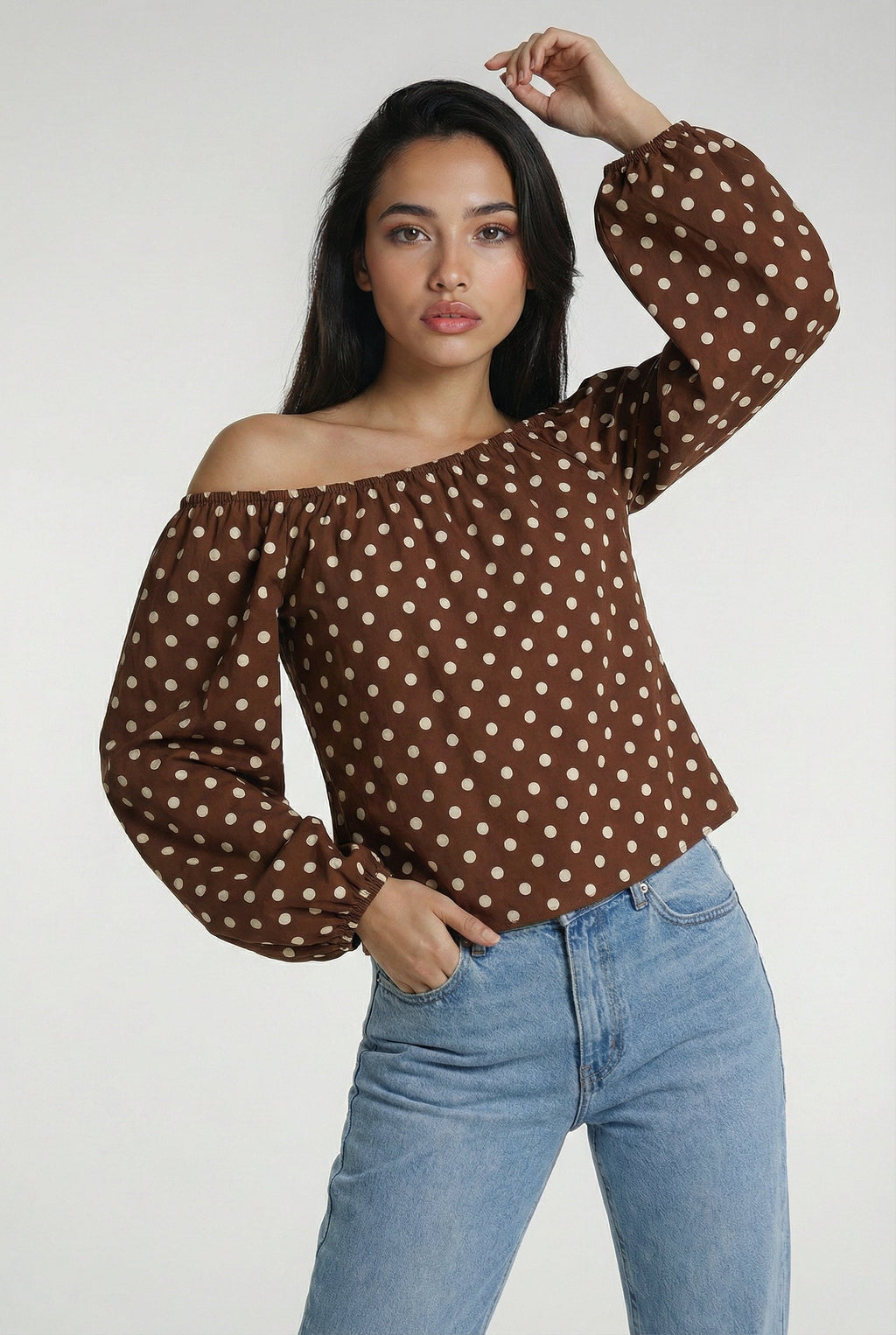 BORDEAUX – Dot Chiffon Blouse – 287
