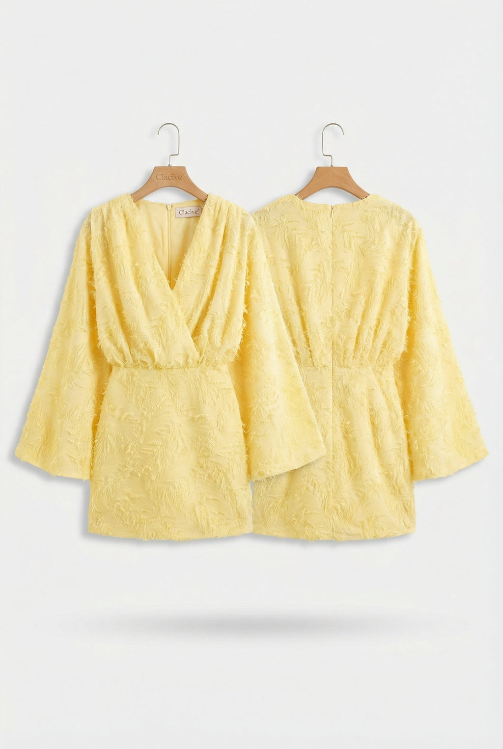 FLORENCE – V-Neck Long-Sleeve Mini Dress – 5236