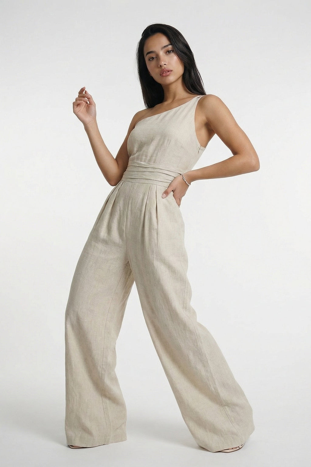 LISBON – One-Shoulder Wide-Leg Jumpsuit – 2105