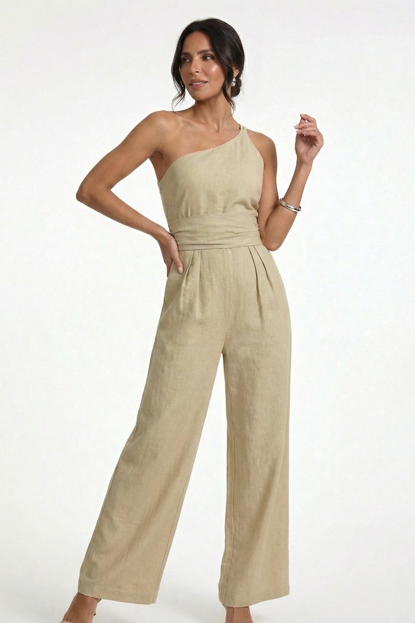 LISBON – One-Shoulder Wide-Leg Jumpsuit – 2105