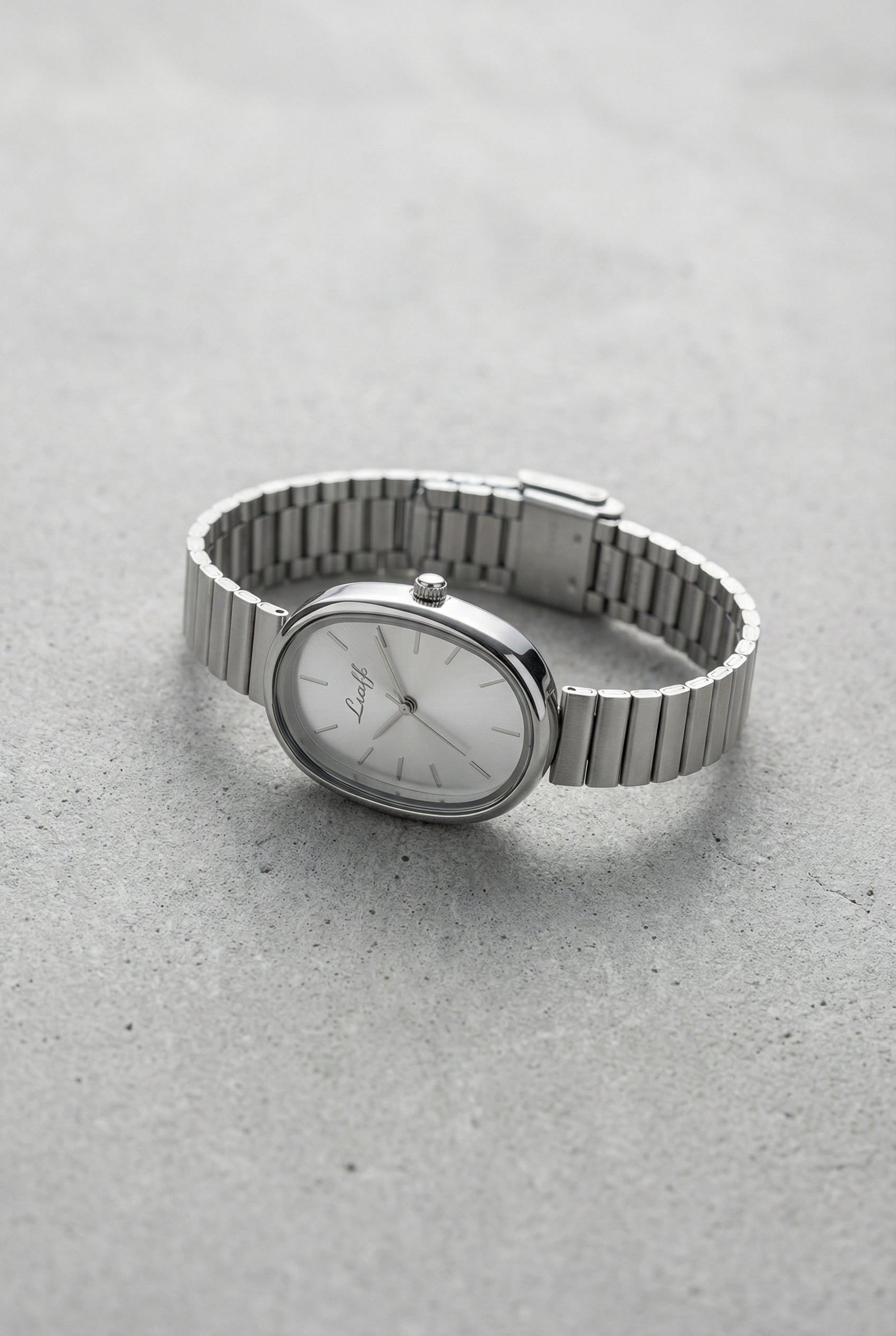GENT – Silver Stainless Steel Oval Watch – 071